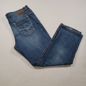 Buckle BKE Jeans Men 42x32 Blue Seth‎ Denim 42R Faded Stretch Washout Distressed